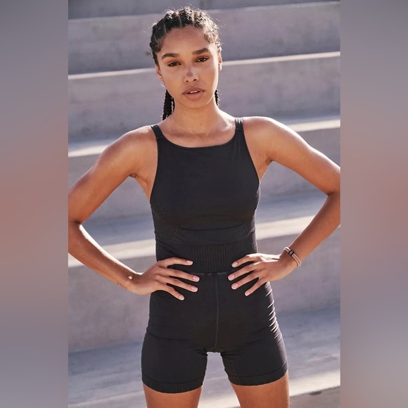 NEW Free People Good Karma High Neck Romper Onesie Black - Picture 1 of 7